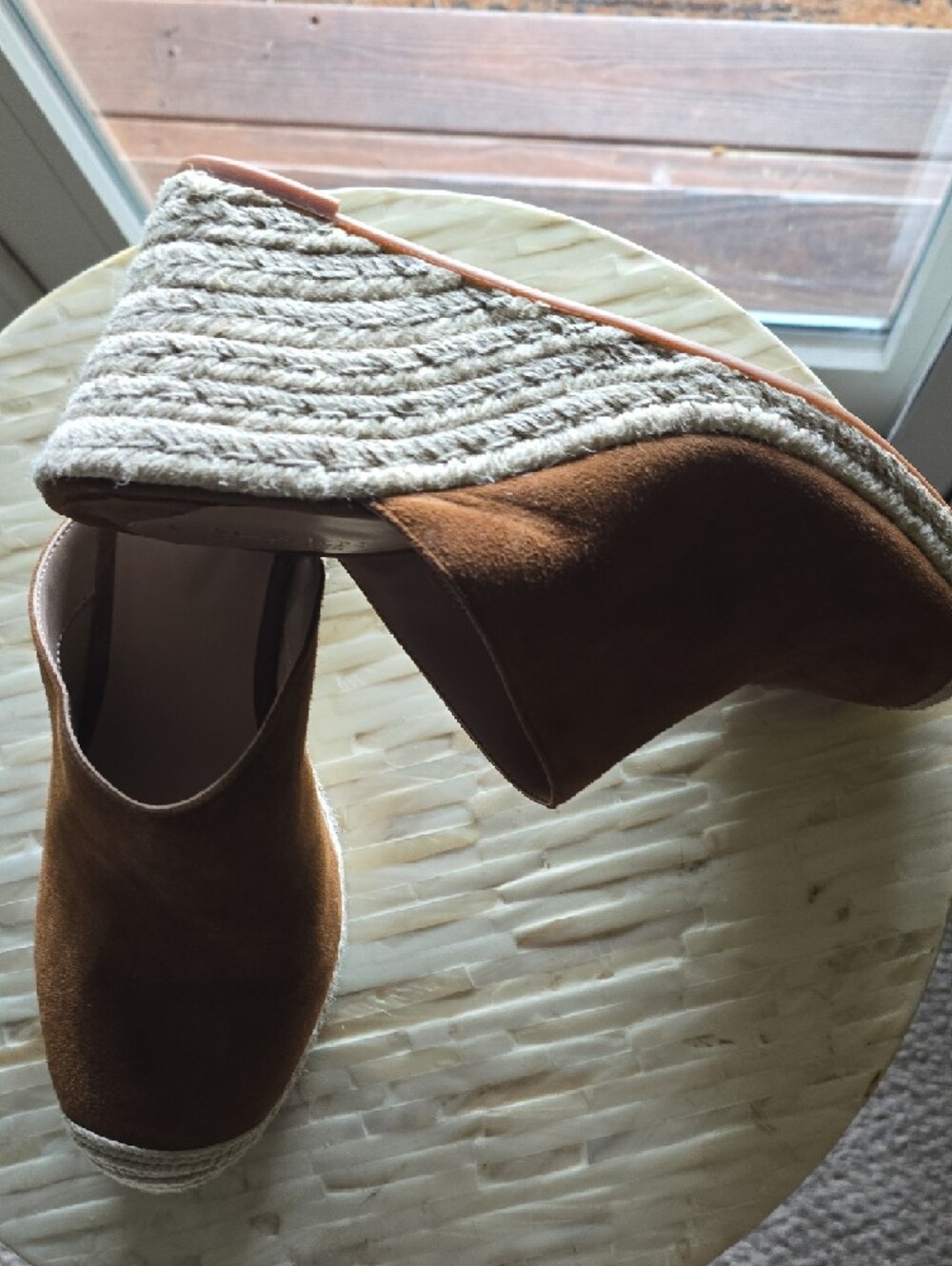 Lauren Ralph Lauren Brown Suede Espadrille Mule - Picture 3 of 9